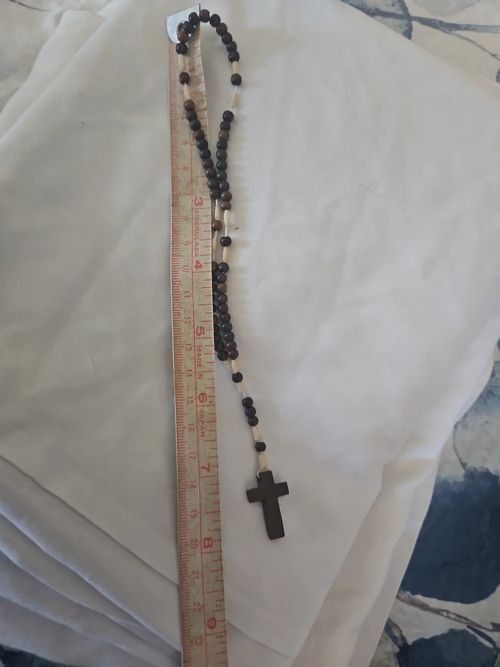 Kids Brown Wood Bead Cross Necklace — Natural Faith Pendant